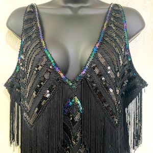 New BABEYOND Flapper Dress Size xL Straps Zipper